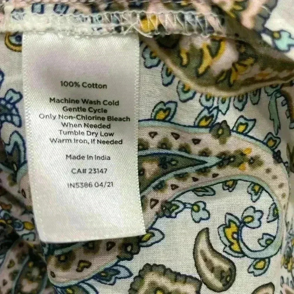 Talbots Boho Paisley Lightweight Cotton Top Size Large Petite Grandma Bohemian - Picture 6 of 10